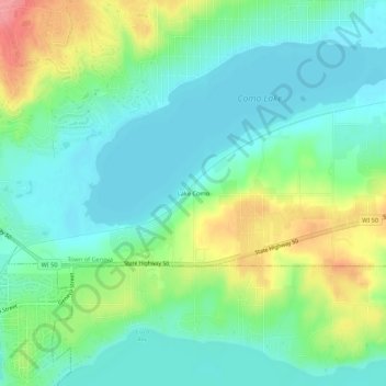 Lake Como topographic map, elevation, terrain