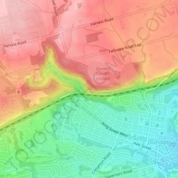 Dundas Peak topographic map, elevation, terrain