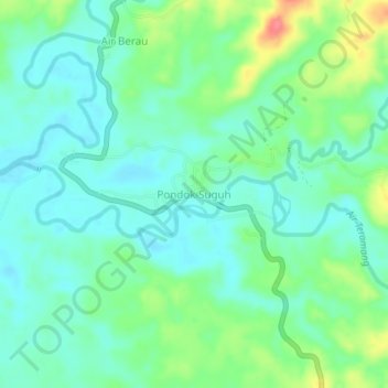Pondok Suguh topographic map, elevation, terrain