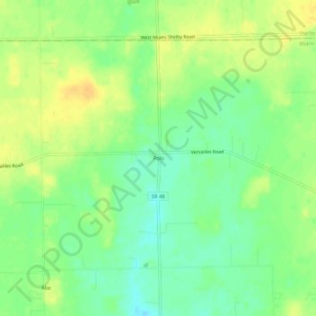 Polo topographic map, elevation, terrain