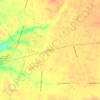 Monterey topographic map, elevation, terrain