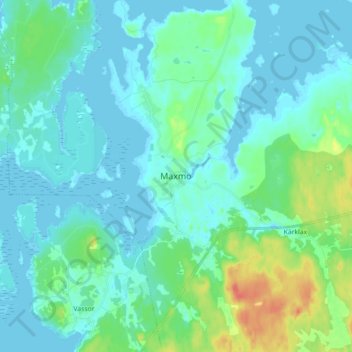 Maxmo topographic map, elevation, terrain
