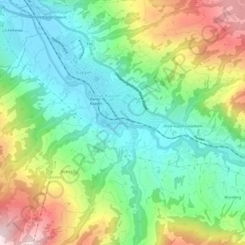 Ebnat topographic map, elevation, terrain