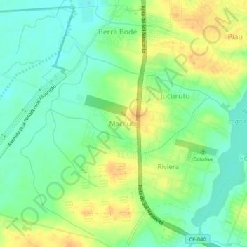 Machuca topographic map, elevation, terrain