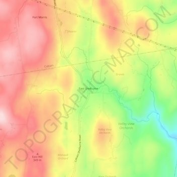 East Shelburne topographic map, elevation, terrain