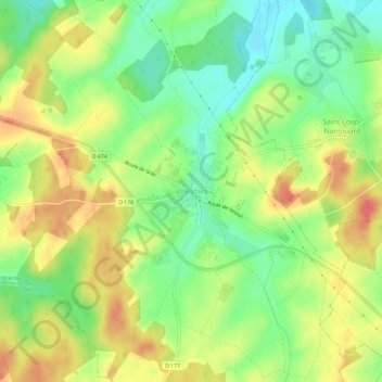 Velesmes topographic map, elevation, terrain