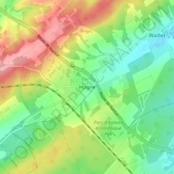 Hogne topographic map, elevation, terrain