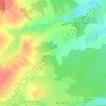Le Champ Plaide topographic map, elevation, terrain