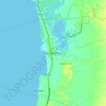 Pontevedra topographic map, elevation, terrain