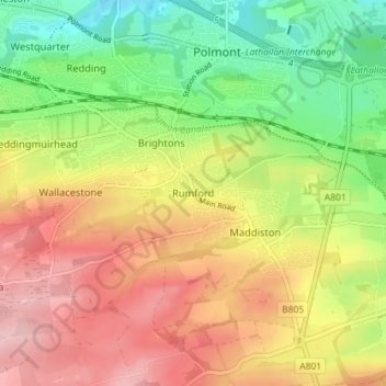 Rumford topographic map, elevation, terrain