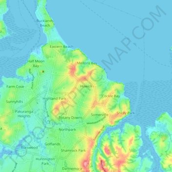 Howick topographic map, elevation, terrain