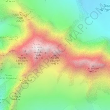 Aiguille du Jardin topographic map, elevation, terrain