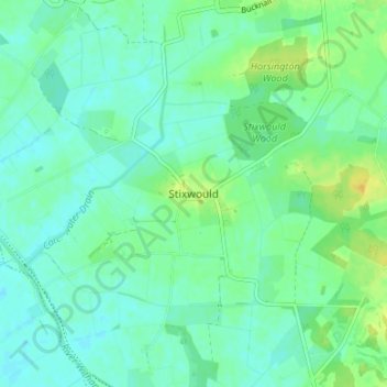 Stixwould topographic map, elevation, terrain