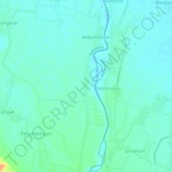 Babakan topographic map, elevation, terrain