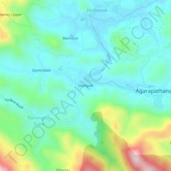 Glenlyon topographic map, elevation, terrain