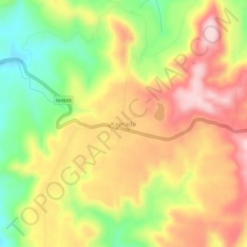 Kaprada topographic map, elevation, terrain