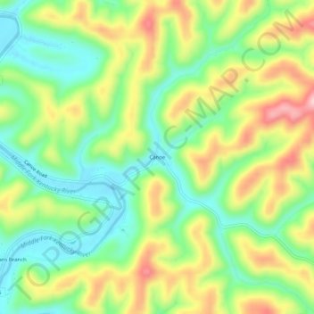 Canoe topographic map, elevation, terrain