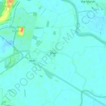 Drax topographic map, elevation, terrain