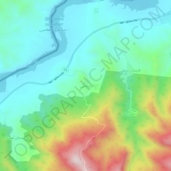 چناقچی topographic map, elevation, terrain
