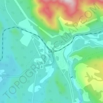 Elko topographic map, elevation, terrain