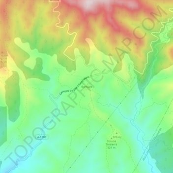 Bernués topographic map, elevation, terrain