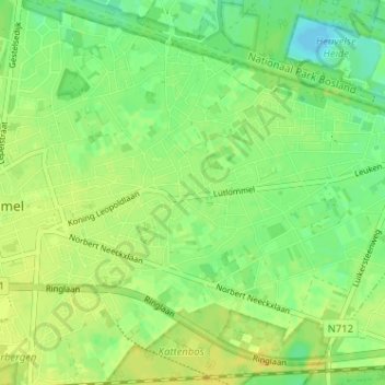 Lutlommel topographic map, elevation, terrain