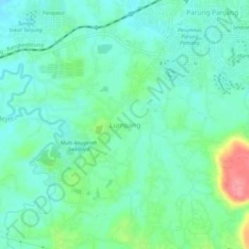 Lumpang topographic map, elevation, terrain