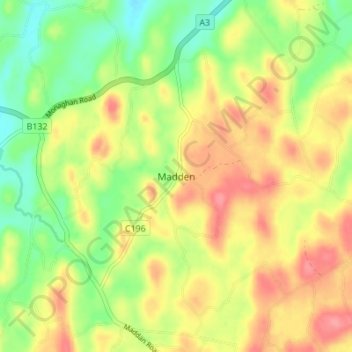 Madden topographic map, elevation, terrain