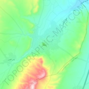 Yabrud topographic map, elevation, terrain