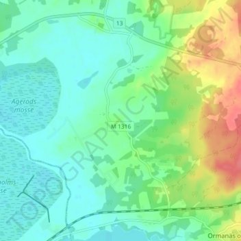 Hänninge topographic map, elevation, terrain