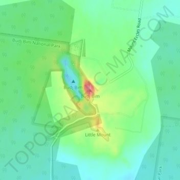 Budj Bim topographic map, elevation, terrain