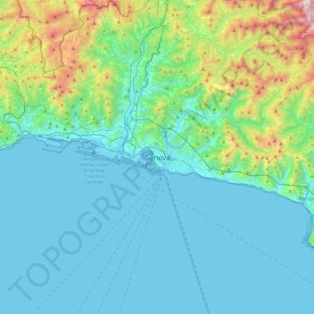 Genoa topographic map, elevation, terrain
