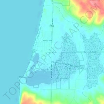 Arcadia topographic map, elevation, terrain