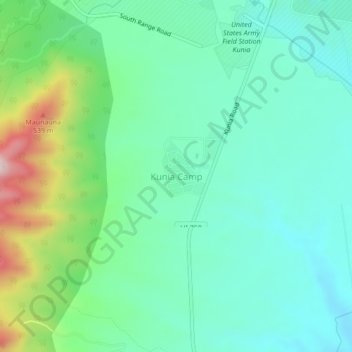 Kunia Camp topographic map, elevation, terrain