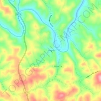 Crumpler topographic map, elevation, terrain