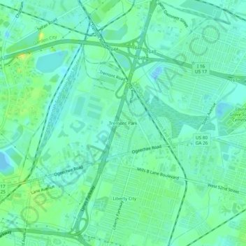 Tremont Park topographic map, elevation, terrain