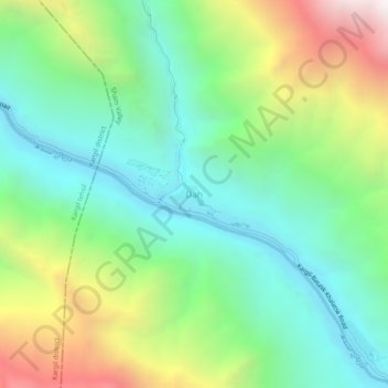 Dah topographic map, elevation, terrain