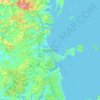 Hibiscus Coast topographic map, elevation, terrain