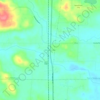 Middle Inlet topographic map, elevation, terrain