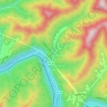 Chimney Corner topographic map, elevation, terrain