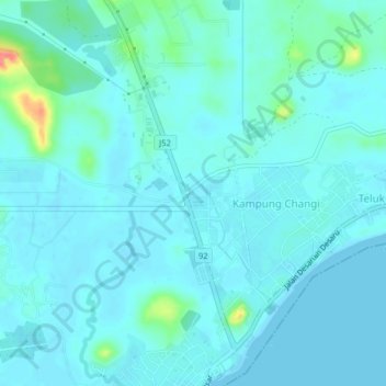 Kampung Raja topographic map, elevation, terrain