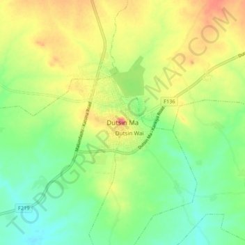 Dutsin Ma topographic map, elevation, terrain