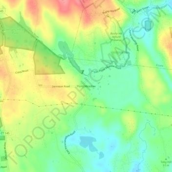Pond Meadow topographic map, elevation, terrain