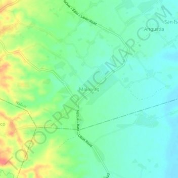Malawag topographic map, elevation, terrain