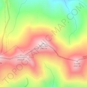 Peña Iján topographic map, elevation, terrain