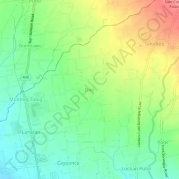 Dao topographic map, elevation, terrain