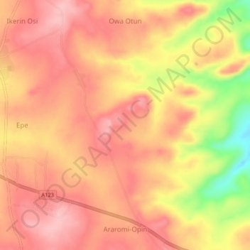 Isolo topographic map, elevation, terrain