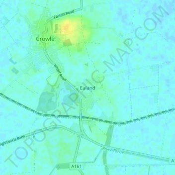Ealand topographic map, elevation, terrain