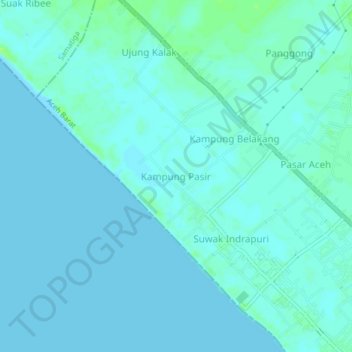 Kampung Pasir topographic map, elevation, terrain
