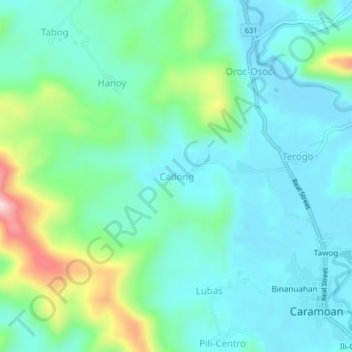 Cadong topographic map, elevation, terrain